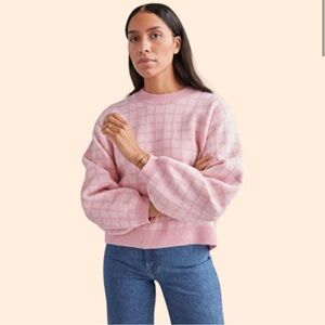 & Other Stories Pink Check Sweater